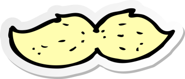 Bir insan tarafından çizilmiş çizgi film bıyığının çıkartması.