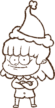 Bir insan tarafından çizilen Noel Kadını Kömür Çizimi