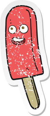 Bir insan tarafından çizilmiş buz lolipopunun gerilimli yapıştırması.