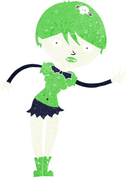 Bir insan tarafından çizilmiş vampir kız çizgi filmi.