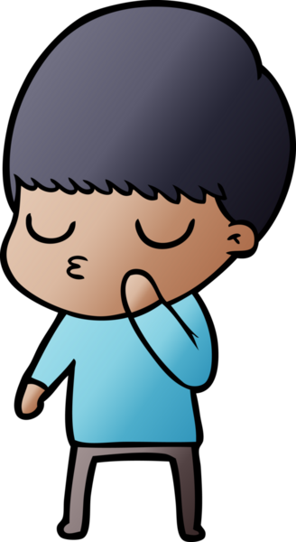 Bir insan tarafından çizilmiş sakin çocuk çizgi filmi.