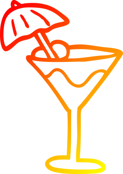 Bir insan tarafından çizilmiş bir çizgi martini içkisinin ılık gradyan çizimi