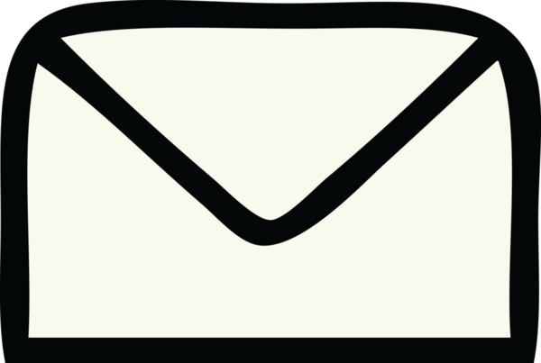 Bir insan tarafından çizilmiş kağıt bir zarfın sevimli karikatürü