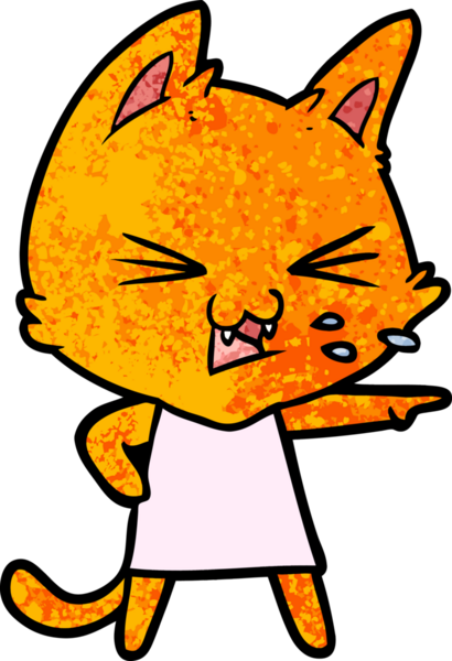 Bir insan tarafından çizilmiş kedi tıslaması.