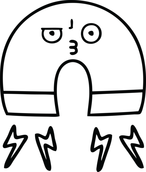 Bir insan tarafından çizilmiş mıknatıs çizimi