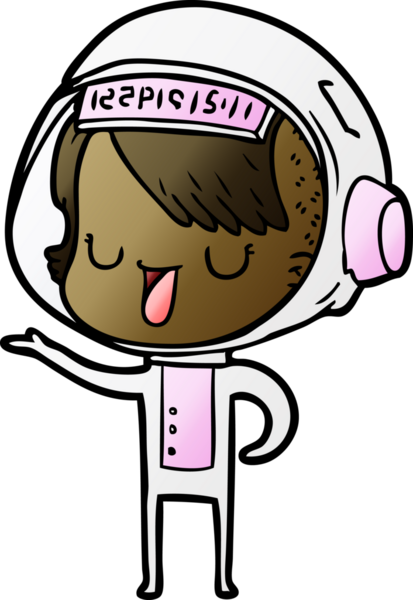 Bir insan tarafından çizilmiş astronot kadın.