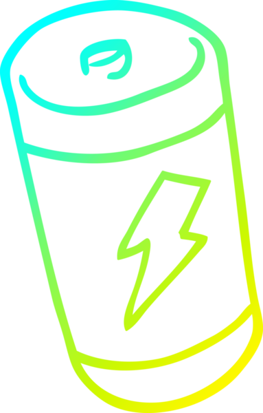 Bir insan tarafından çizilmiş bir karikatür bataryasının soğuk gradyan çizimi