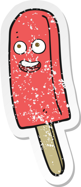 Bir insan tarafından çizilmiş buz lolipopunun gerilimli yapıştırması.