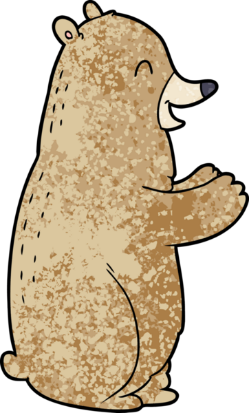 Bir insan tarafından çizilmiş çizgi film ayısı.