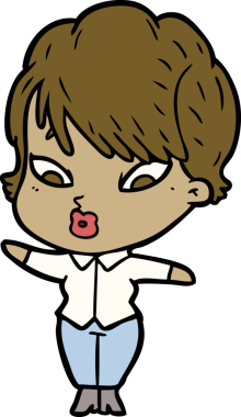 Bir insan tarafından çizilmiş karikatür kadın.