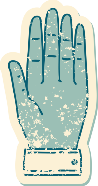 Bir insan tarafından çizilmiş sembolik dövmeli bir el resmi