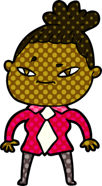 Bir insan tarafından çizilmiş karikatür kadın.