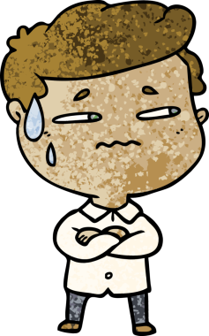 Bir insan tarafından çizilmiş endişeli bir adam.