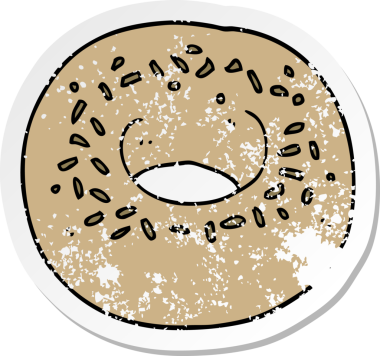 Bir insan tarafından çizilmiş karikatür çöreğinin sıkıntılı etiketi