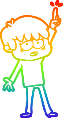 gökkuşağı gradyan çizgi çizimi bir insan tarafından çizilmiş bitkin bir çocuk