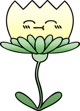 Bir insan tarafından çizilmiş rengarenk bir çiçek karikatürü.