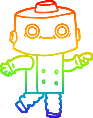 gökkuşağı gradyan çizgisi bir insan tarafından çizilmiş robot çizgi