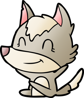 Bir insan tarafından çizilmiş dost canlısı bir kurt.