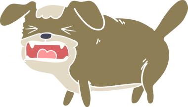 Bir insan tarafından çizilmiş düz renkli köpek havlaması.