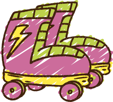 Bir insan tarafından çizilmiş Roller Boots Tebeşiri