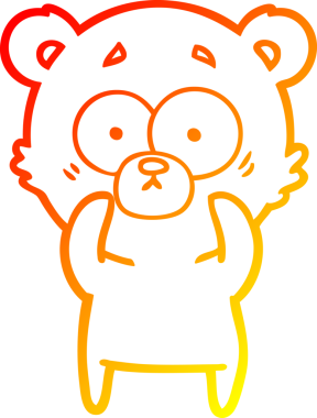 Şaşırmış bir kutup ayısının insan tarafından çizilmiş sıcak çizgi çizgisi.