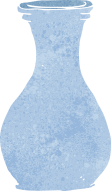 bir insan tarafından çizilmiş bir vazo.