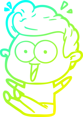 Bir insan tarafından çizilmiş soğuk çizgi çizgi film karakteri.