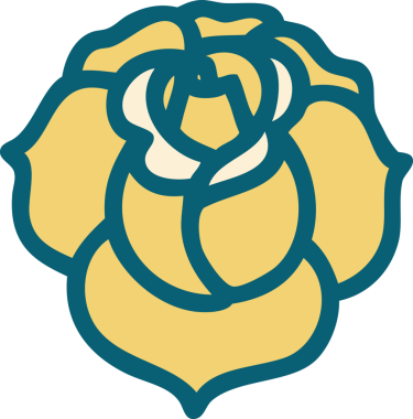 Bir insan tarafından çizilmiş bir çiçeğin ikonik dövme şekli