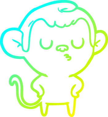 Bir insan tarafından çizilmiş bir çizgi maymun çizimi.