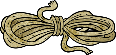 Bir insan tarafından çizilmiş çizgi film halatı.