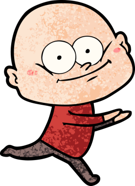 Bir insan tarafından çizilmiş kel bir adam.