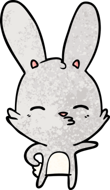 Bir insan tarafından çizilmiş meraklı tavşan çizgi filmi.