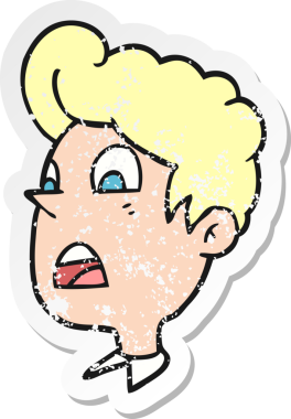 Bir insan tarafından çizilmiş bir karikatürün gerilimli çıkartması.