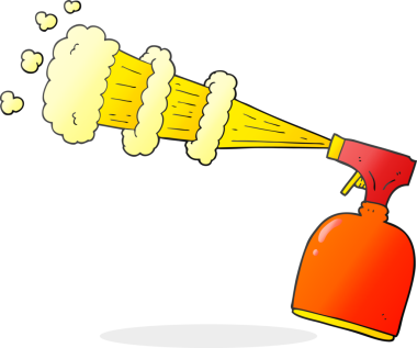 Bir insan tarafından çizilmiş karikatür sprey şişesi.