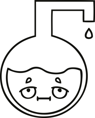 Bir insan tarafından çizilmiş bir bilim deneyinin çizgi çizimi