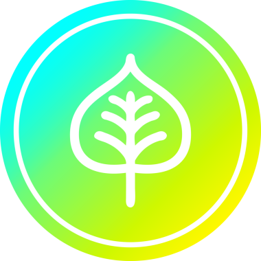 Bir insan tarafından çizilmiş doğal yaprak dairesel simgesi.