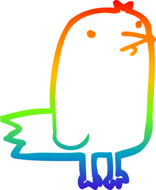 gökkuşağı gradyan çizimi Bir insan tarafından çizilmiş bir çizgi kuş