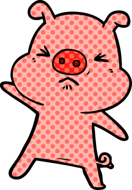 Bir insan tarafından çizilmiş kızgın domuz çizgi filmi.