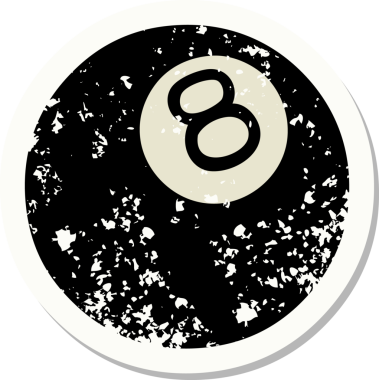 Bir insan tarafından çizilmiş geleneksel 8 top stili bir dövme.