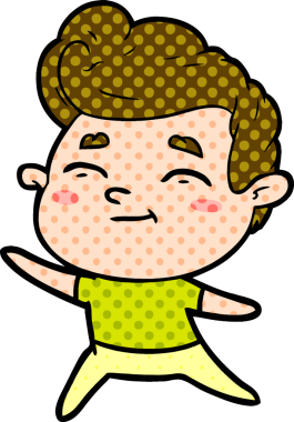 Bir insan tarafından çizilmiş mutlu çizgi film adamı.