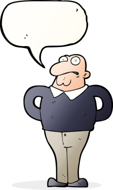 Bir insan tarafından çizilmiş, konuşma balonu olan endişeli bir adam.