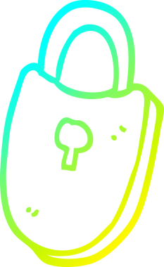 Bir insan tarafından çizilmiş bir karikatür hazine kilidi.