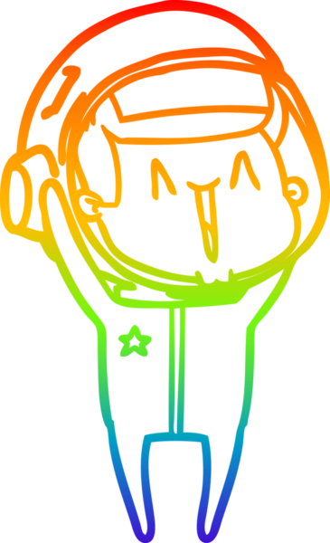 gökkuşağı gradyan çizimi mutlu bir çizgi astronot çizimi bir insan tarafından çizildi