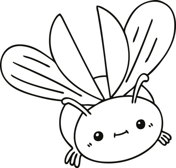 Bir insan tarafından çizilmiş garip çizgi film uçan böcek çizimi.