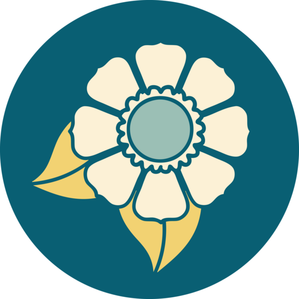 Bir insan tarafından çizilmiş bir çiçeğin ikonik dövme şekli