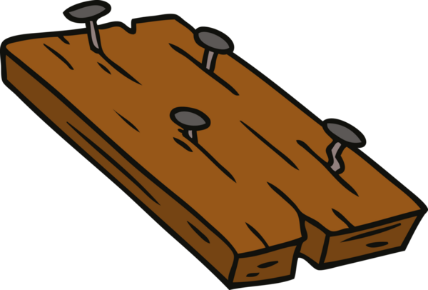 Bir insan tarafından çizilmiş bir tahtaya çivi karalaması.