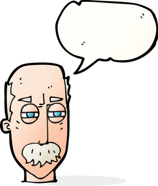 Bir insan tarafından çizilen konuşma baloncuğuyla yaşlı bir adamı sinirlendiren çizgi film.