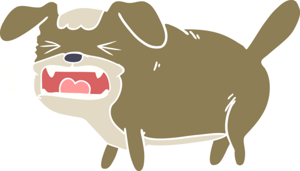 Bir insan tarafından çizilmiş düz renkli köpek havlaması.