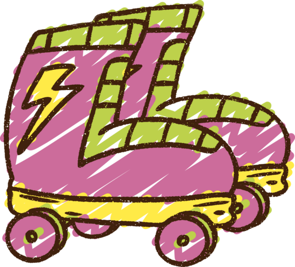 Bir insan tarafından çizilmiş Roller Boots Tebeşiri