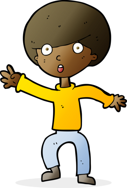 Bir insan tarafından çizilen panikleyen çocuk.